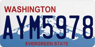 WA license plate AYM5978