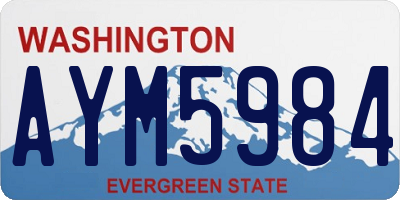 WA license plate AYM5984