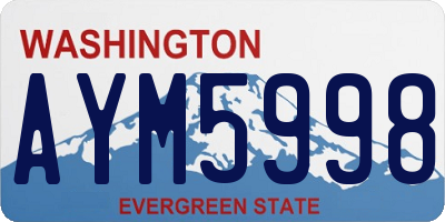 WA license plate AYM5998