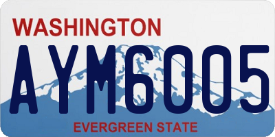 WA license plate AYM6005