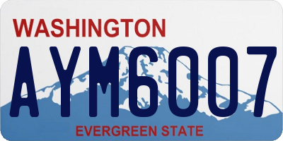 WA license plate AYM6007