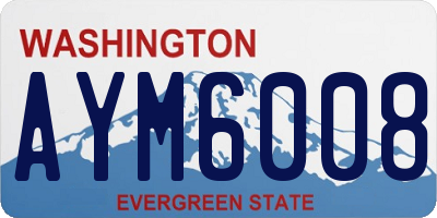 WA license plate AYM6008