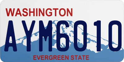 WA license plate AYM6010