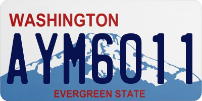 WA license plate AYM6011