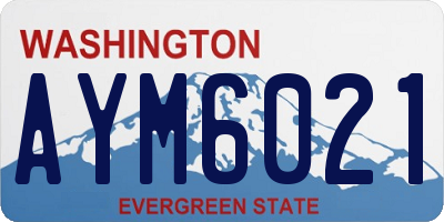 WA license plate AYM6021