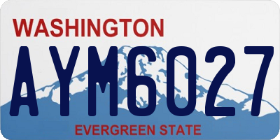 WA license plate AYM6027