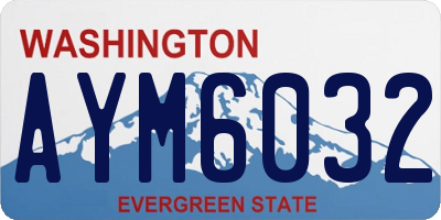 WA license plate AYM6032