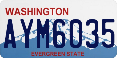 WA license plate AYM6035