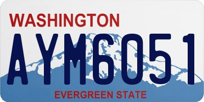 WA license plate AYM6051