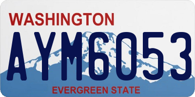WA license plate AYM6053