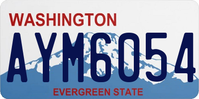 WA license plate AYM6054