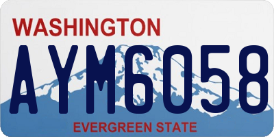 WA license plate AYM6058