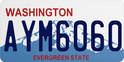 WA license plate AYM6060