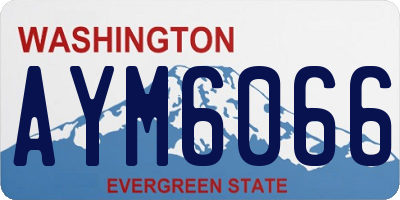 WA license plate AYM6066