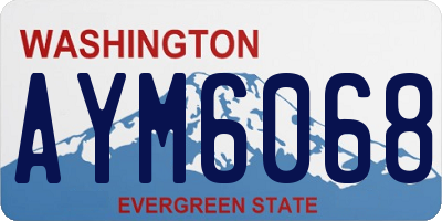 WA license plate AYM6068