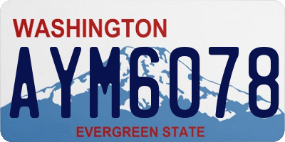 WA license plate AYM6078