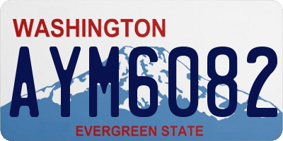 WA license plate AYM6082