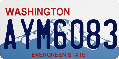 WA license plate AYM6083
