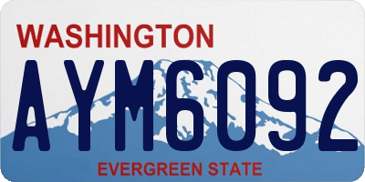WA license plate AYM6092