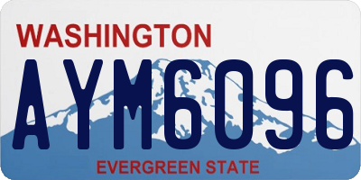 WA license plate AYM6096