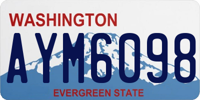 WA license plate AYM6098