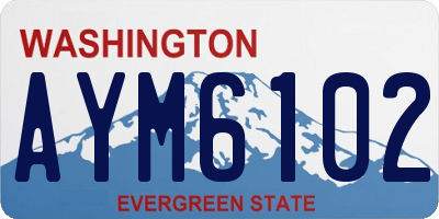 WA license plate AYM6102