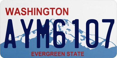 WA license plate AYM6107