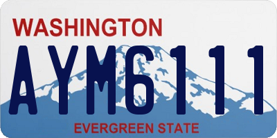 WA license plate AYM6111