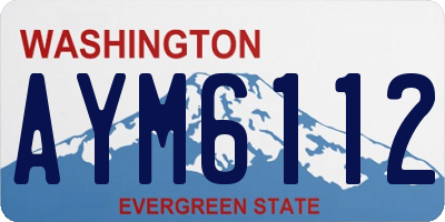 WA license plate AYM6112