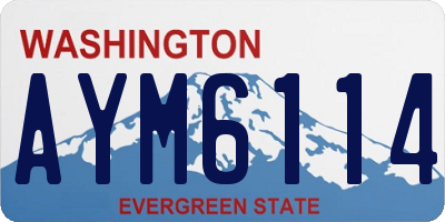 WA license plate AYM6114