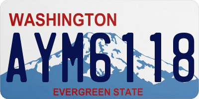 WA license plate AYM6118