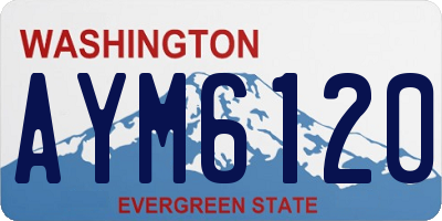 WA license plate AYM6120