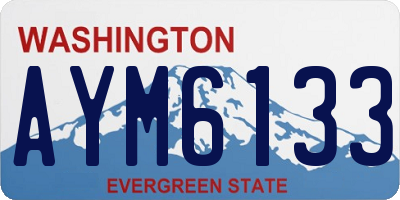 WA license plate AYM6133