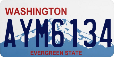 WA license plate AYM6134
