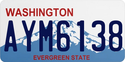 WA license plate AYM6138