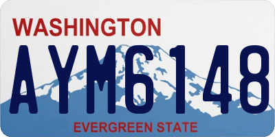 WA license plate AYM6148