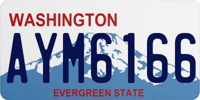 WA license plate AYM6166