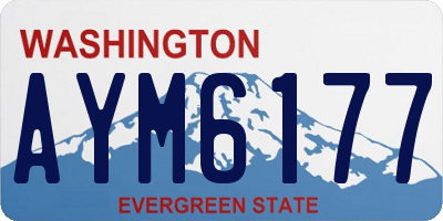 WA license plate AYM6177