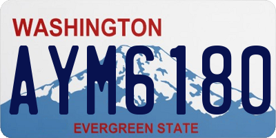 WA license plate AYM6180