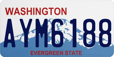 WA license plate AYM6188