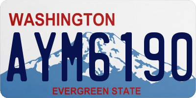 WA license plate AYM6190