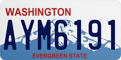 WA license plate AYM6191