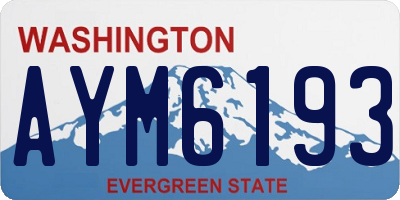 WA license plate AYM6193