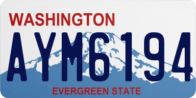 WA license plate AYM6194