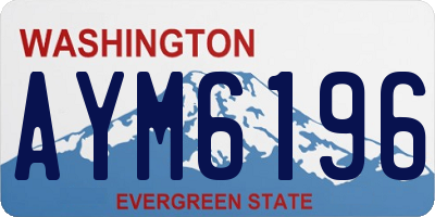 WA license plate AYM6196