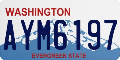 WA license plate AYM6197