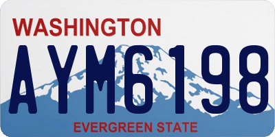 WA license plate AYM6198