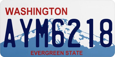 WA license plate AYM6218