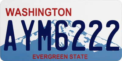 WA license plate AYM6222