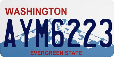WA license plate AYM6223
